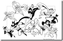 Desenhos pra colorir da Liga da Justiça aquaman  super amigos Justice_League___2_Commission_by_LostonWallace