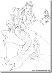 Desenhos para colorir e pintar imprimir da Barbie Sereia, Noiva, Fada, gratis coloring pages free images