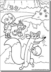 Desenhos para colorir e pintar da Dora Aventureira imprimir gratis botas raposo diego free coloring pages