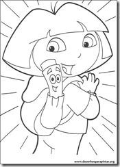 Desenhos para colorir e pintar da Dora a Aventureira botas raposo mapa mochila impimir gratis coloring pages free