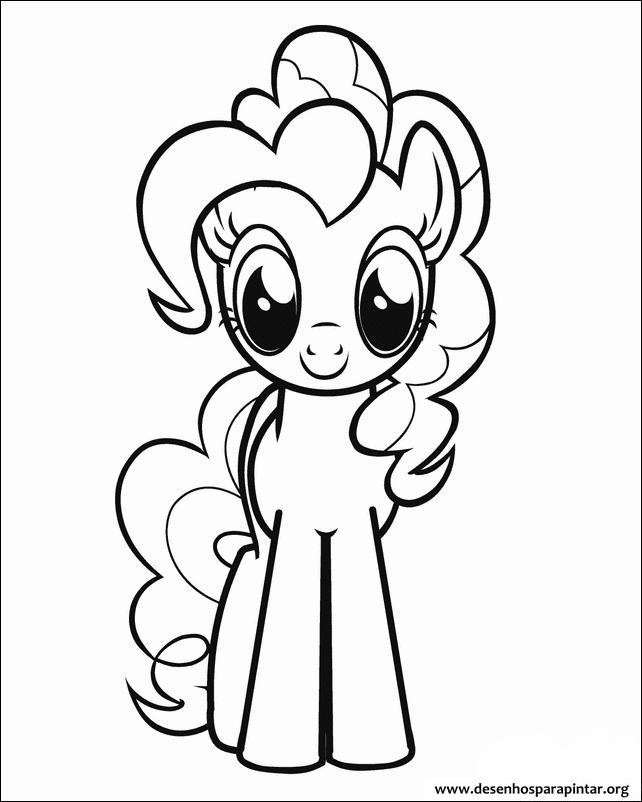 Pony com laço para colorir - Imprimir Desenhos