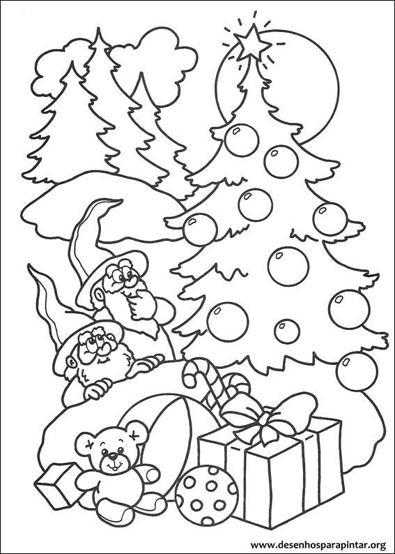 Árvores de Natal para imprimir colorir e pintar - Desenhos para pintar ...