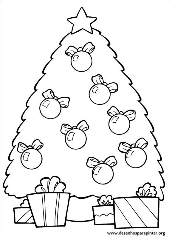 Árvores de Natal para imprimir colorir e pintar - Desenhos para pintar ...