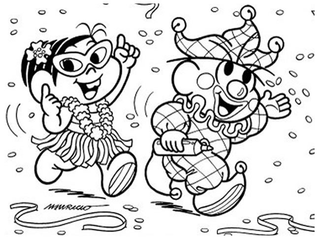 Desenhos de Carnaval da Turma da Mônica para imprimir colorir e pintar ...