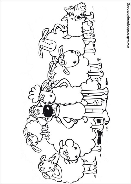 Shaun o Carneiro desenhos para imprimir colorir e pintar - Desenhos ...