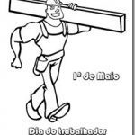 dia do trabalho desenhos para colorir e pintar