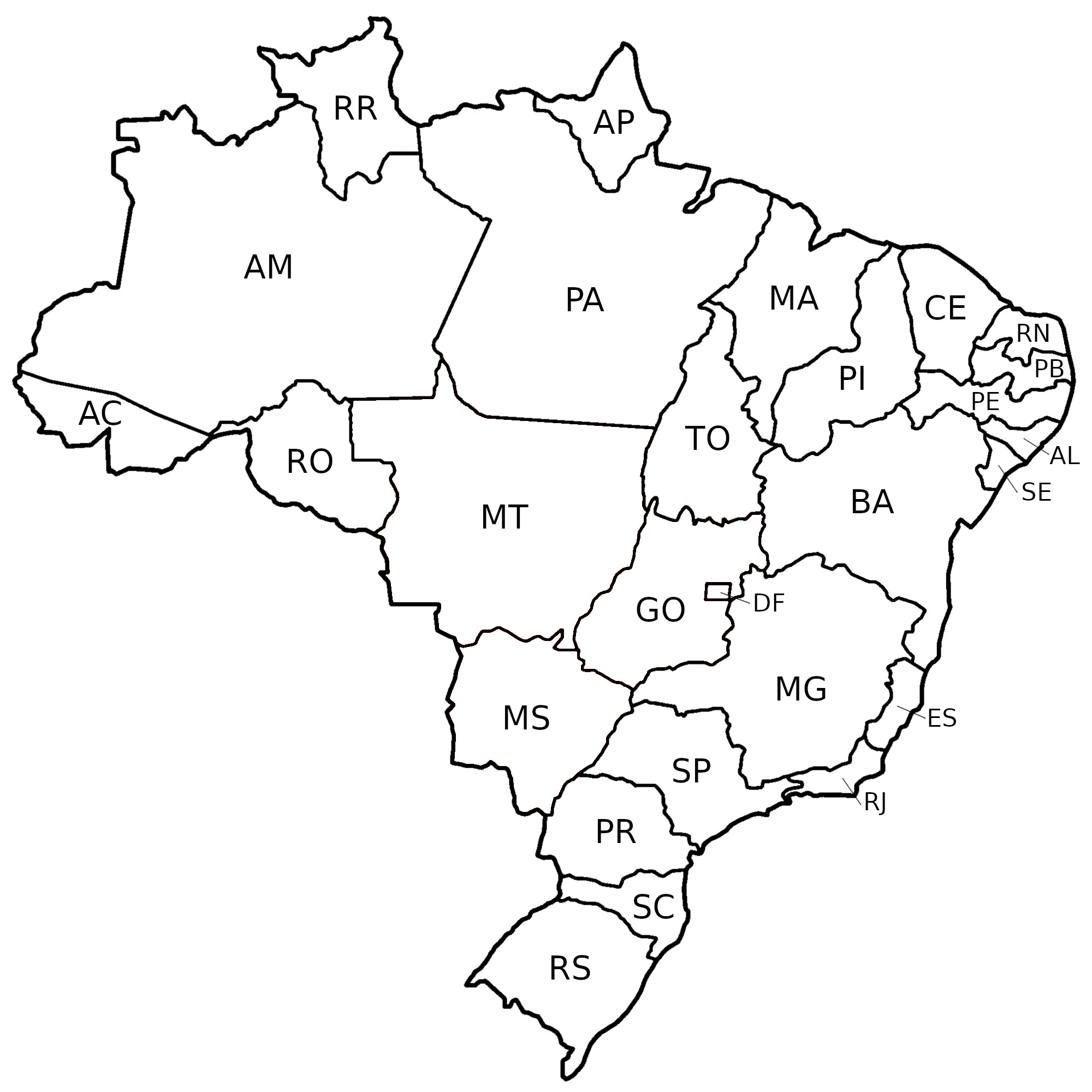 Mapa Brasil Politico Para Pintar