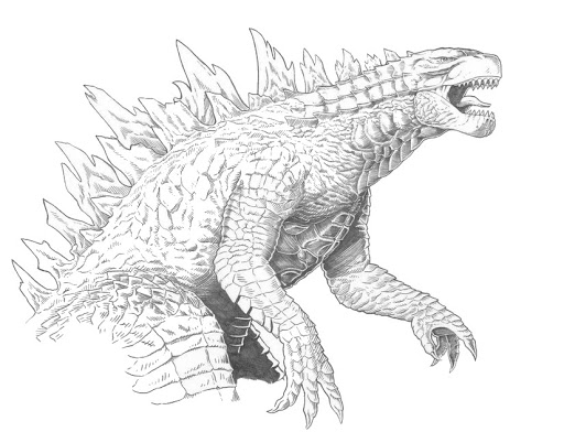 Godzilla desenhos para colorir imprimir e pintar