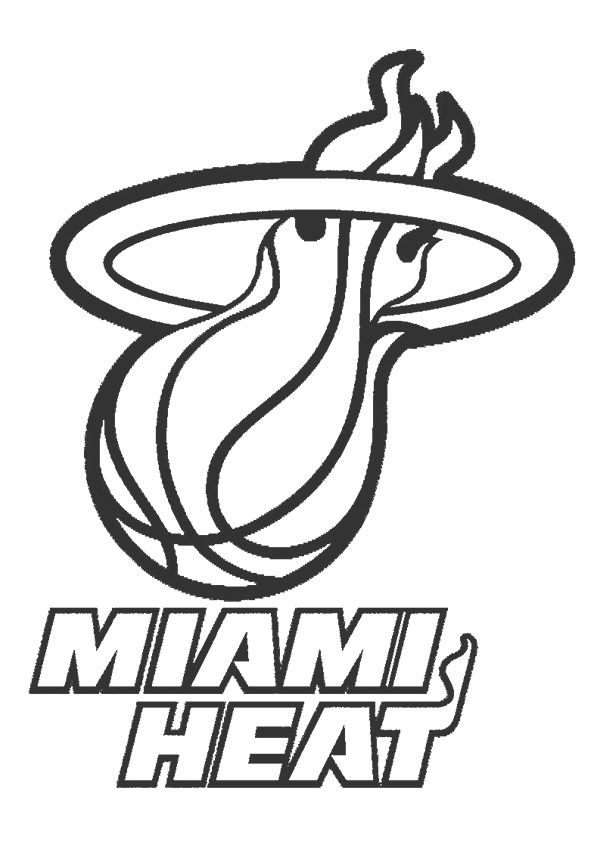 Miami Heat logo do time da NBA para colorir imprimir e pintar