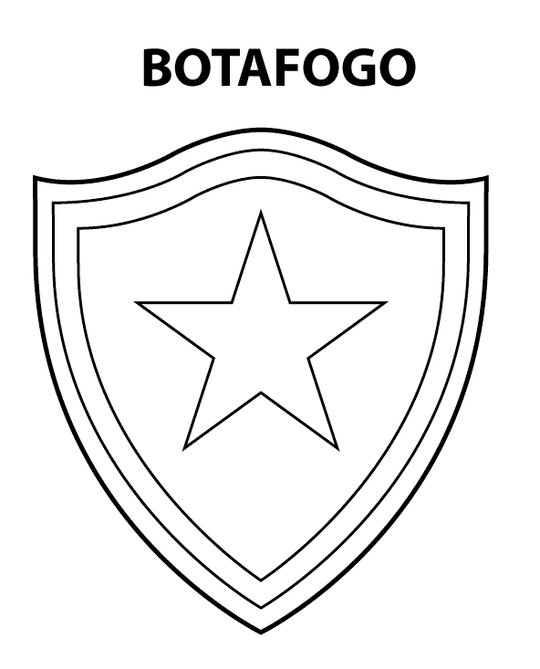Escudo e Brasão do Botafogo RJ para colorir imprimir e pintar