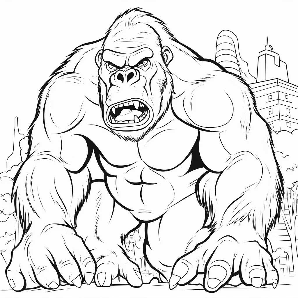 King Kong desenhos para colorir e pintar
