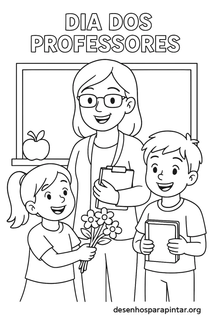 Desenhos do Dia dos Professores para Colorir e Imprimir