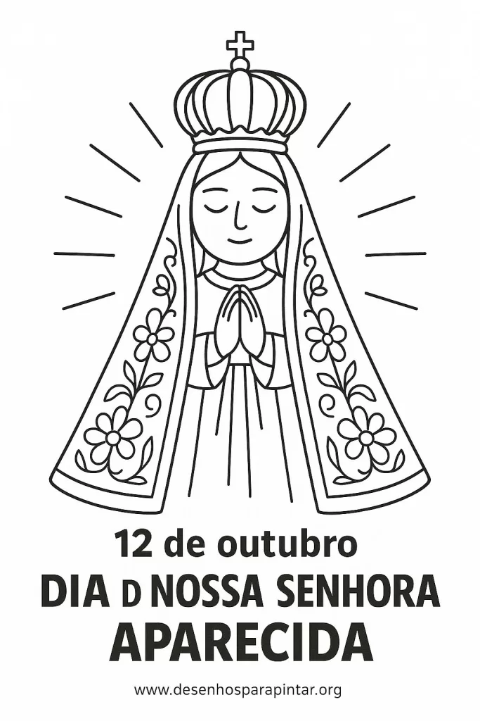 desenhos de Nossa Senhora Aparecida para colorir